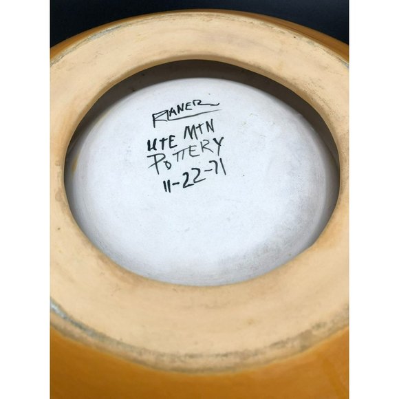 Hand-Painted Ashtray / Trinket Dish, R. Laner UTE Mountain Ute Tribe Pottery - Picture 6 of 8